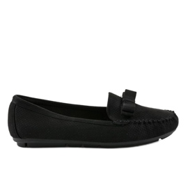 Svarta loafers med rosett 9F150