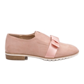 Rosa slip-on skor med rosett 1284-20