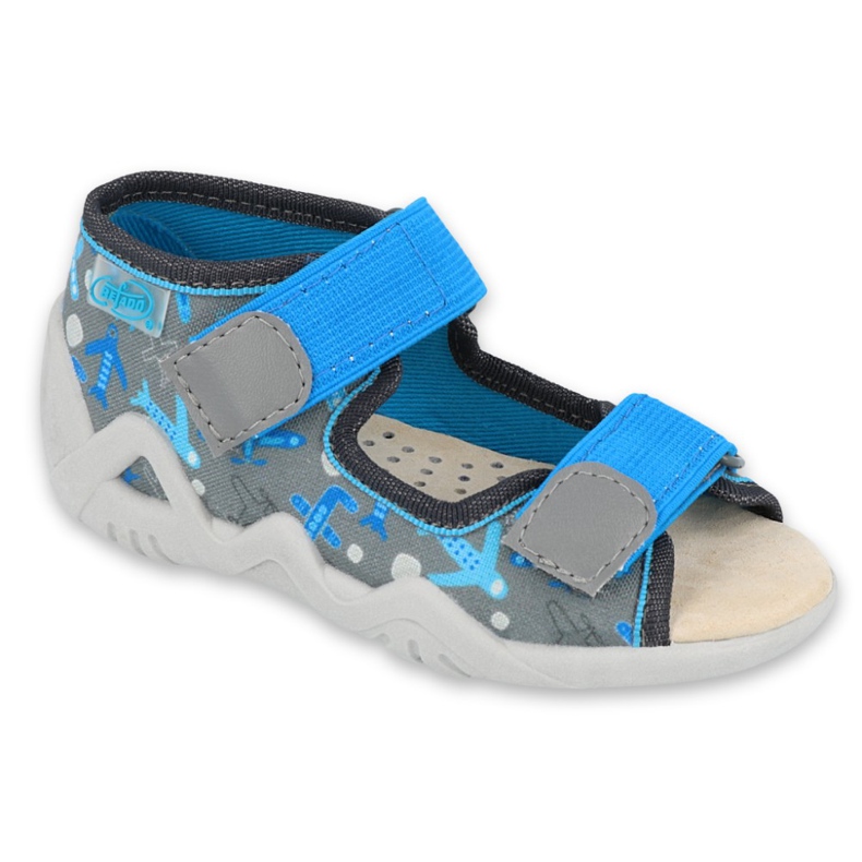 Befado gula barnskor 350P007 blå grå