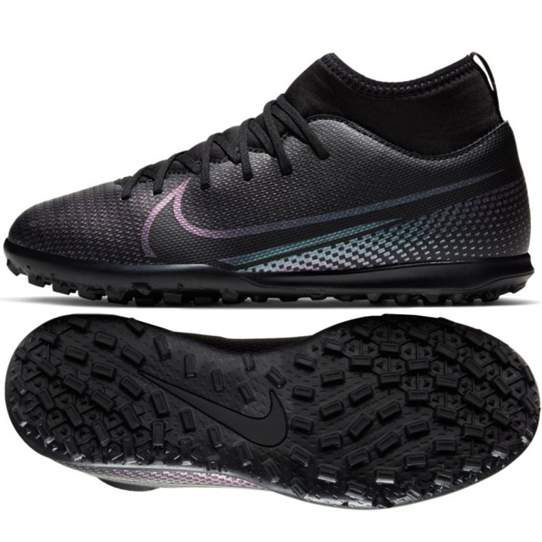 Nike Mercurial Superfly 7 Club Tf Jr AT8156-010 fotbollsskor mångfärgad svart