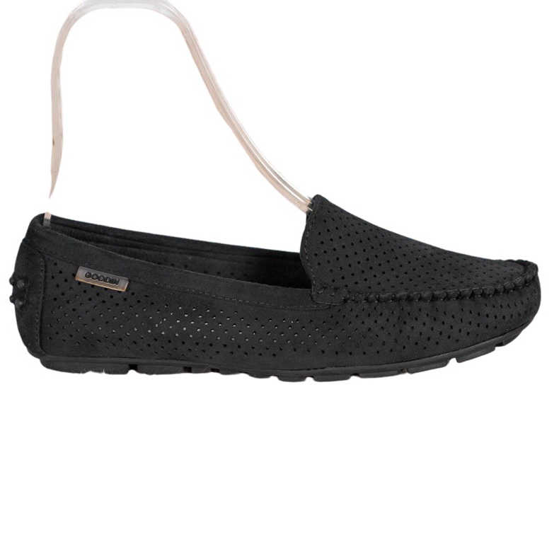 Goodin Openwork Loafers med mocka svart