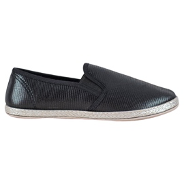 SHELOVET Glänsande slip -on skor svart