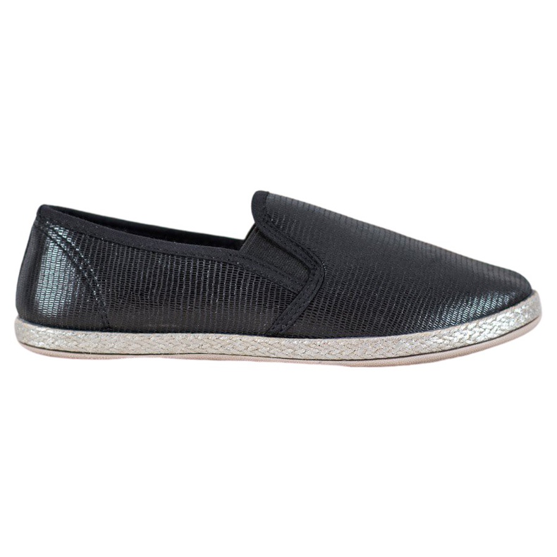 SHELOVET Glänsande slip -on skor svart