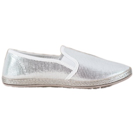 SHELOVET Glänsande slip -on skor grå