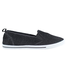 SHELOVET Slip-on skor med glitter svart