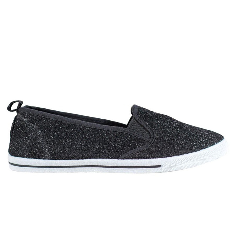 SHELOVET Slip-on skor med glitter svart