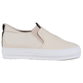 Bona Cream Slip On Shoes brun