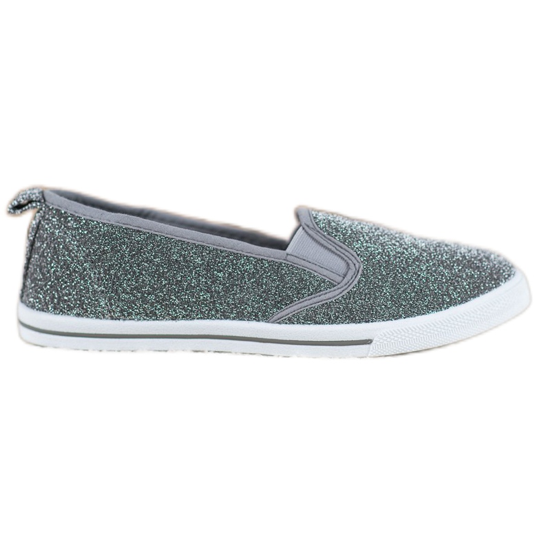 SHELOVET Slip-on skor med glitter grå