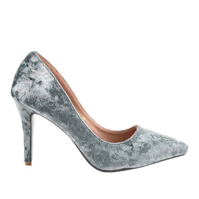 Francine Gray Velour Heels B-6 grå