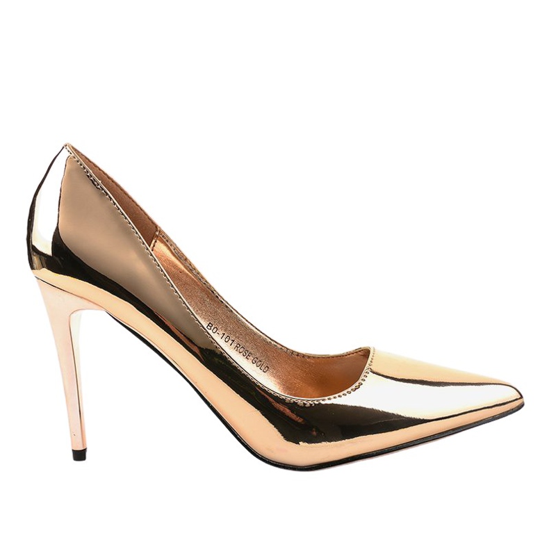 Gyllene, klassiska, lackerade BO-101 klackar