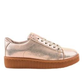 Golden creepers damskor sneakers TL-66 gyllene