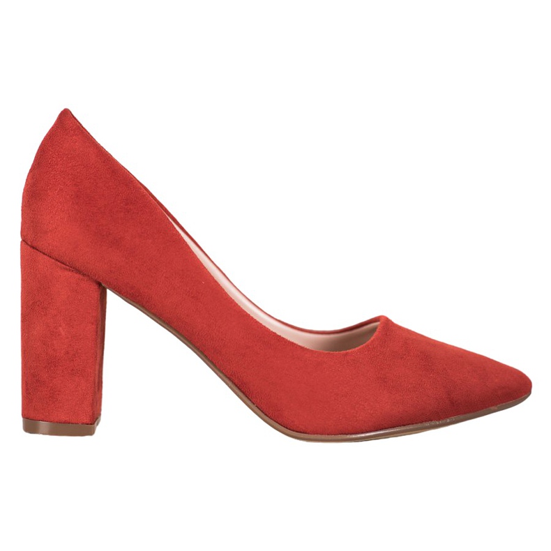 Ideal Shoes Laxhögklackade pumpar mångfärgad orange