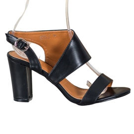 SHELOVET Bekväma högklackade sandaler svart