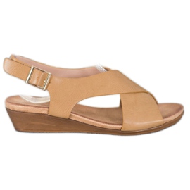 Small Swan Bekväma beige sandaler