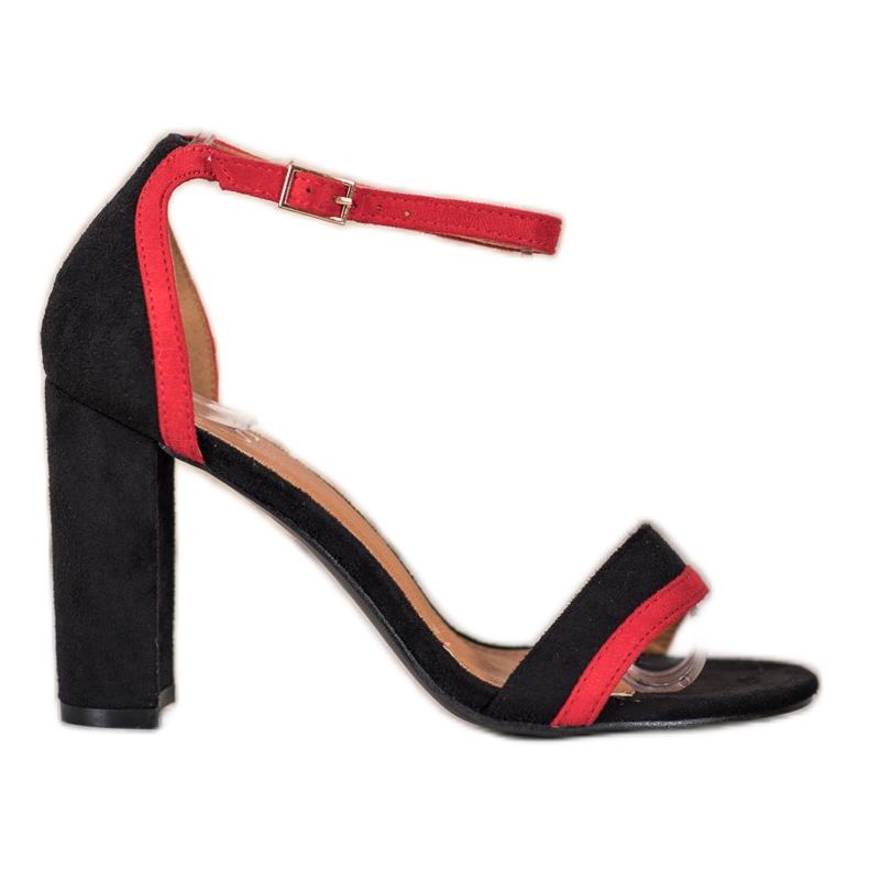 SHELOVET Snygga högklackade sandaler svart