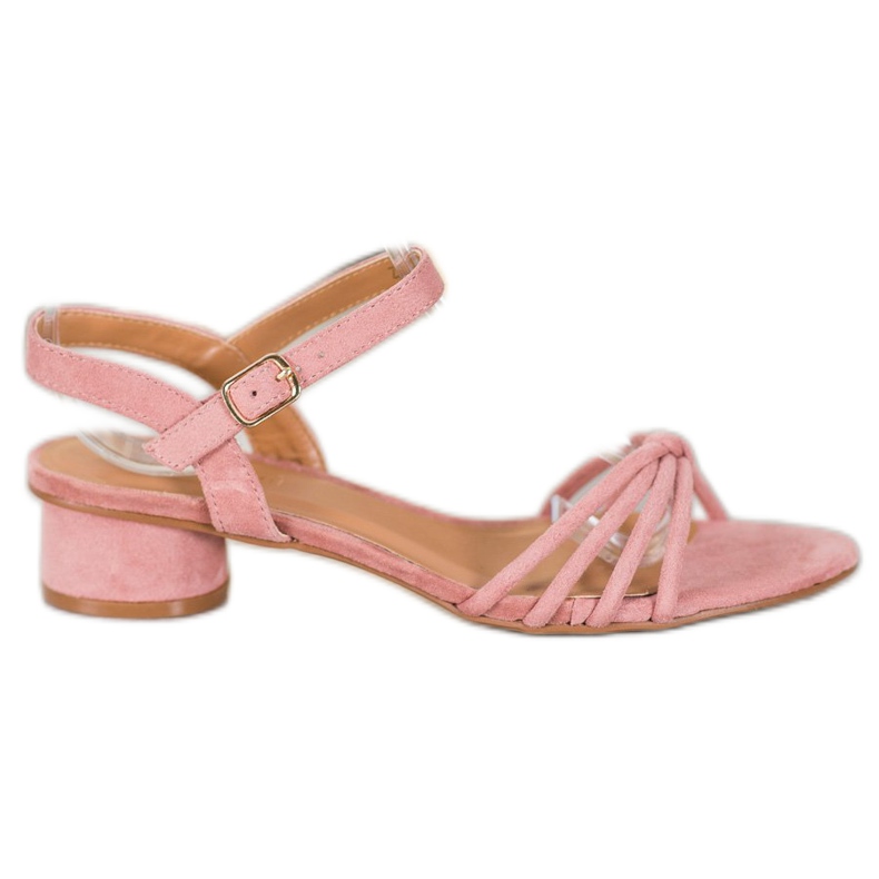 Small Swan Lågklackade sandaler rosa