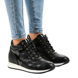 Svarta wedge sneakers S0075-1