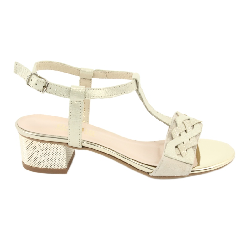 Gamis Kvinnors lädersandaler Beige/Gold 3936