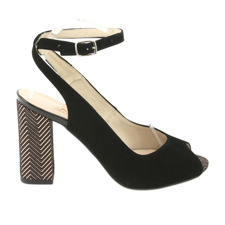 Gamis Kvinnors svarta lädersandaler svarta 3930