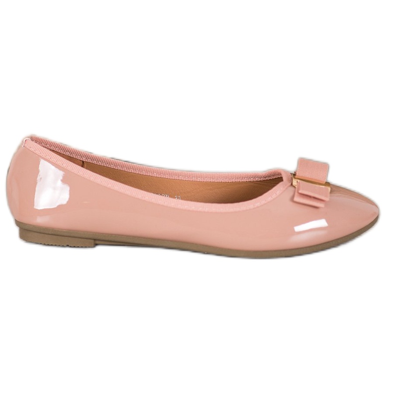 Fama Lackerad Ballerina Med En Rosett rosa