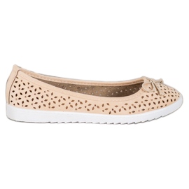 SHELOVET Openwork Ballerina Med En Rosett brun