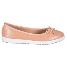 SHELOVET Eco ballerinor i läder brun