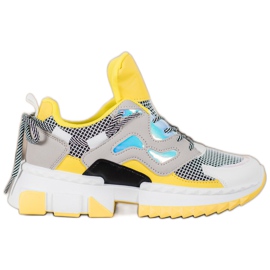 Seastar Snygga sneakers med Holo -effekt mångfärgad gul