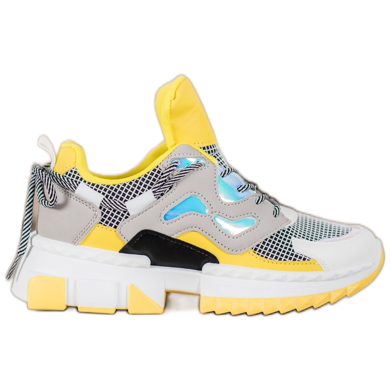 Seastar Snygga sneakers med Holo -effekt mångfärgad gul