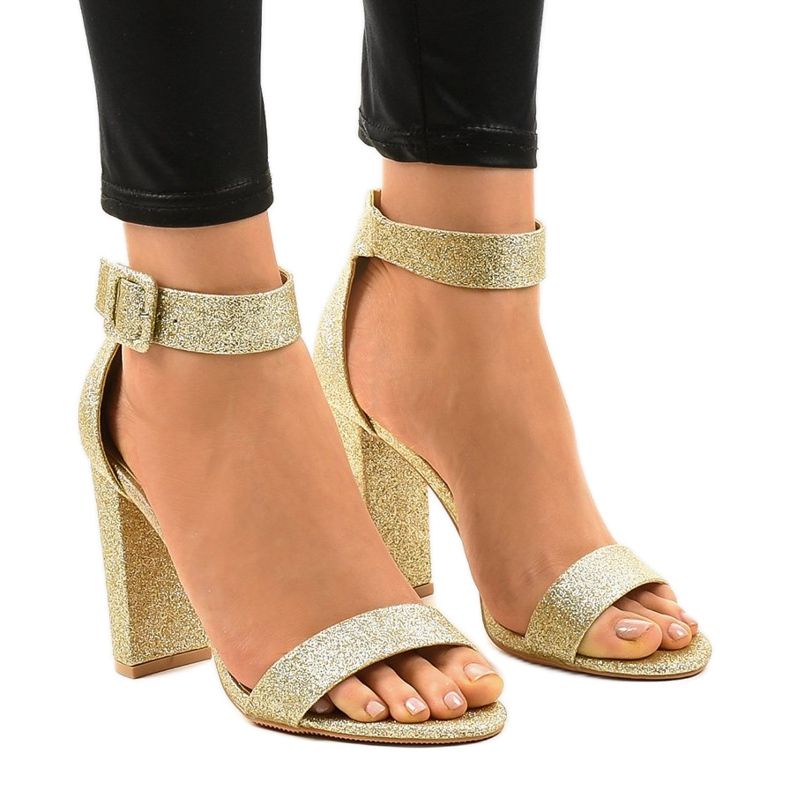 ZY-161 guldpumpar med öppna glitter gyllene