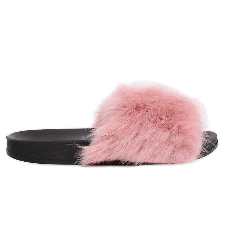 Rosa tofflor med päls CK107P Rosa