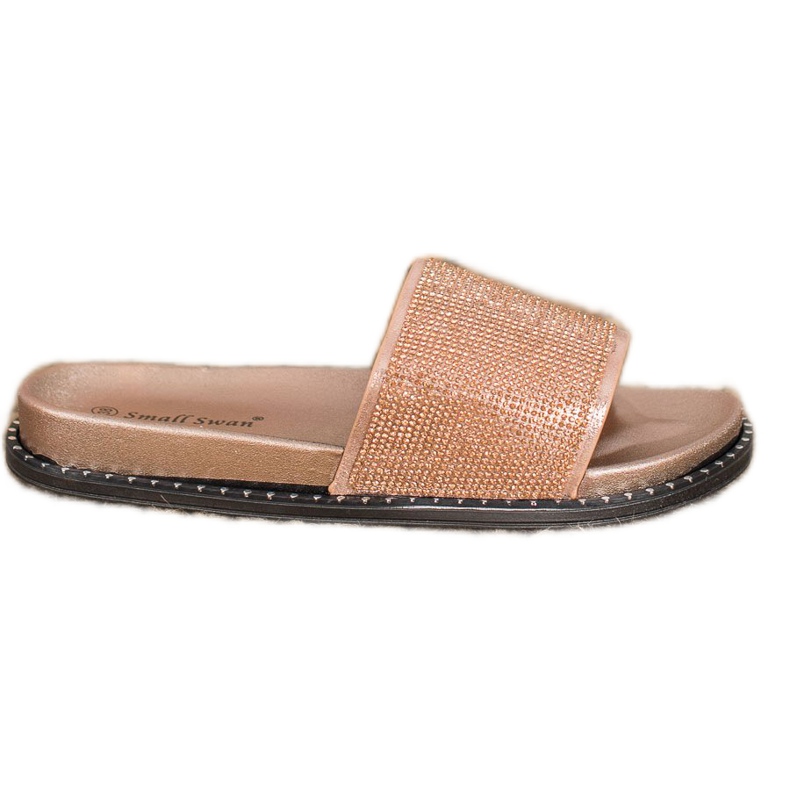 SHELOVET Trendiga tofflor med cubic zirconia gul