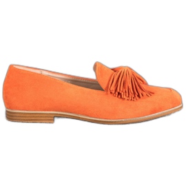 Seastar Mockaskor med fransar orange