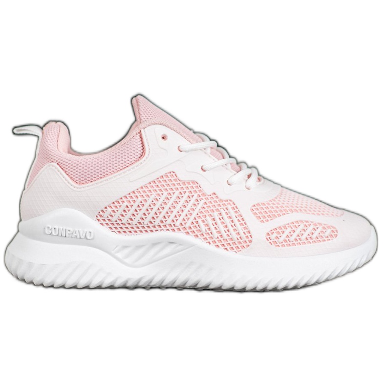 SHELOVET Klassiska sneakers med mesh vit rosa
