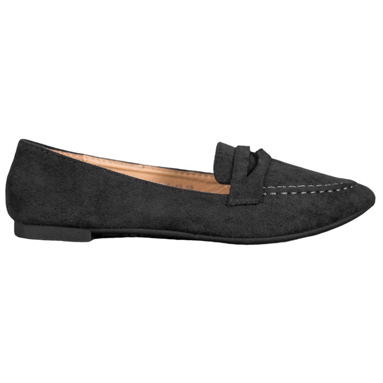Best Shoes Mocka Loafers I Spitz svart