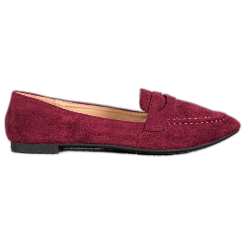 Best Shoes Mocka Loafers I Spitz röd