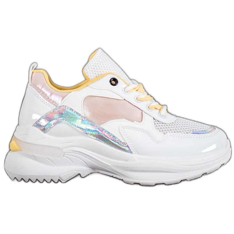 SHELOVET Snygga Eco Leather Sneakers vit mångfärgad