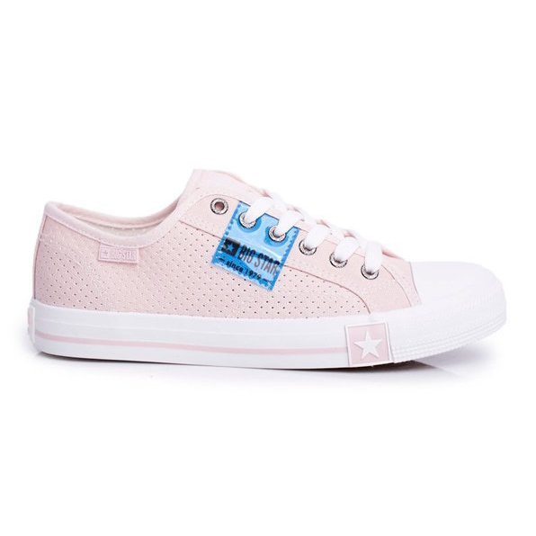 Rosa kvinnors öppnade sneakers Big StarFF274033