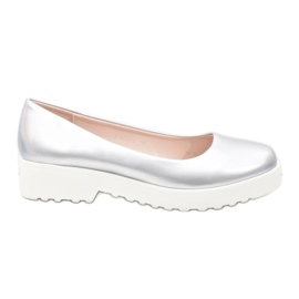 Silver slip på kilskor BJ6223-2 grå