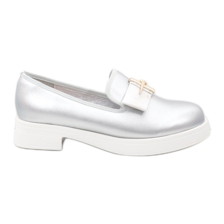 Silver slip-on skor på JFL656-2 plattformen grå