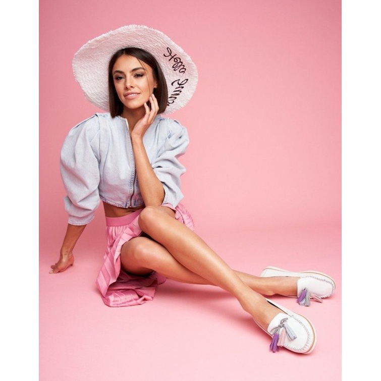 EVE Loafers i vitt läder för kvinnor 20PB32-1833