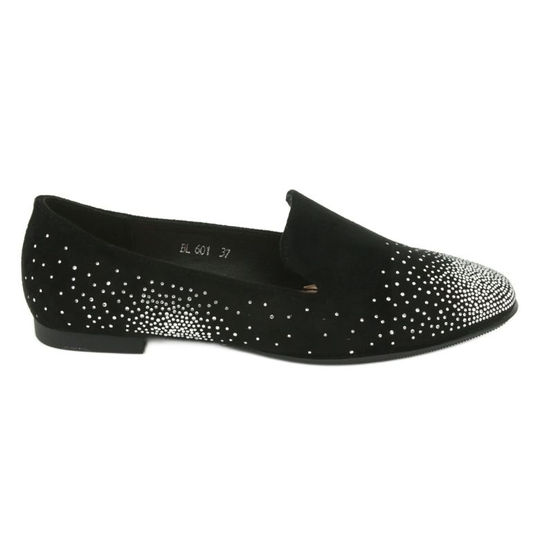 Sergio Leone Kvinnors ballerinas med zirkoner Black 601 svart
