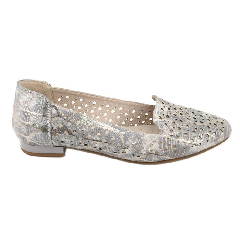 M.Daszyński Lordsy ballerinas lavendel / guld Daszyński SA151 rosa grå