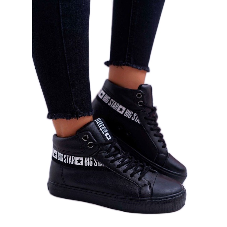 Svarta damhöga sneakers Big StarEE274355