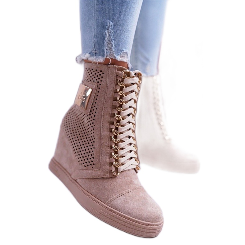 LU BOO Beige B-3EA sneakers för kvinnor