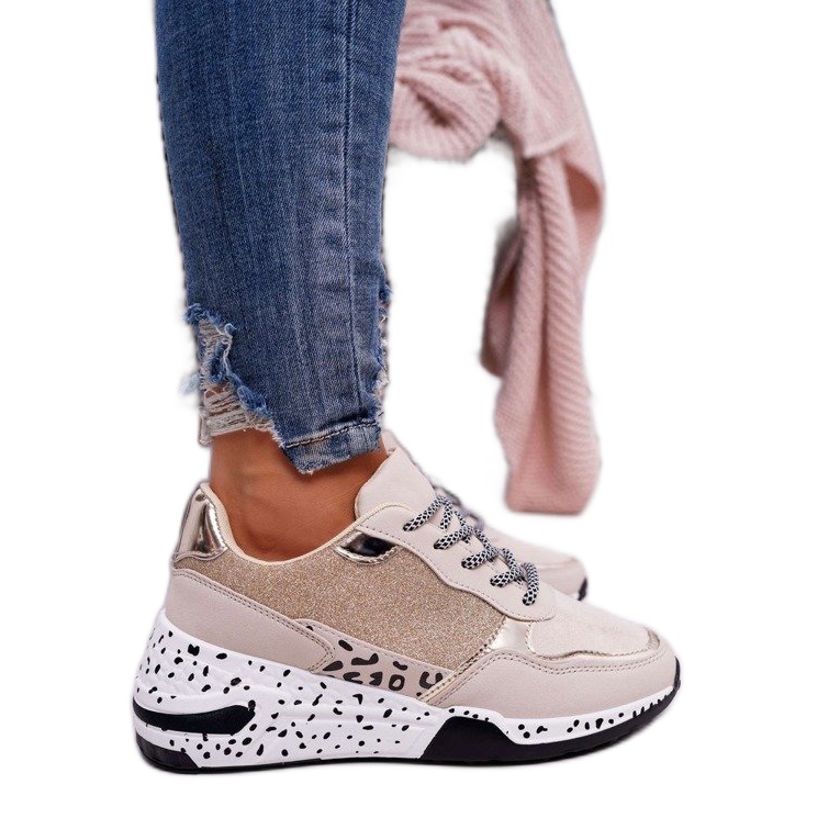 SEA Beige kvinnors sportskor sneakers BL182 brun mångfärgad