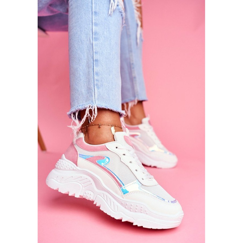 BUGO 878 rosa och vita damskor mångfärgad