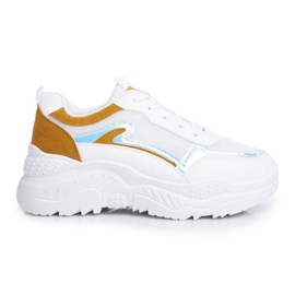 BUGO Gula och vita kvinnors sportskor 878 mångfärgad