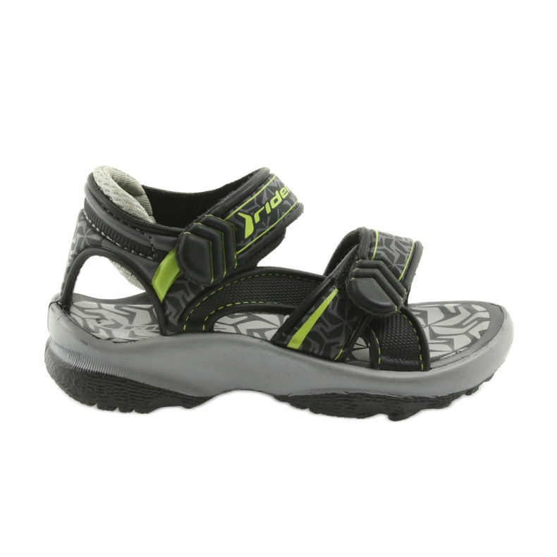 Rider Ryttare svarta och grå sandaler till vattnet 80608 för kardborrband