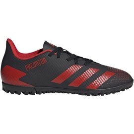 Adidas Predator 20.4 Tf EE9585 fotbollsskor svart, rött svart