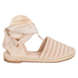 Small Swan Espadriller med dekorativt band beige